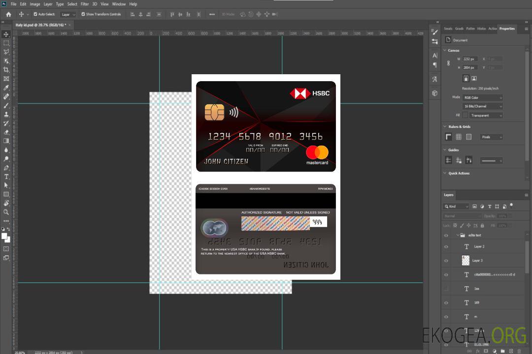Mastercard de la banque HSBC aux États-Unis template Mastercard de la banque HSBC aux États-Unis template